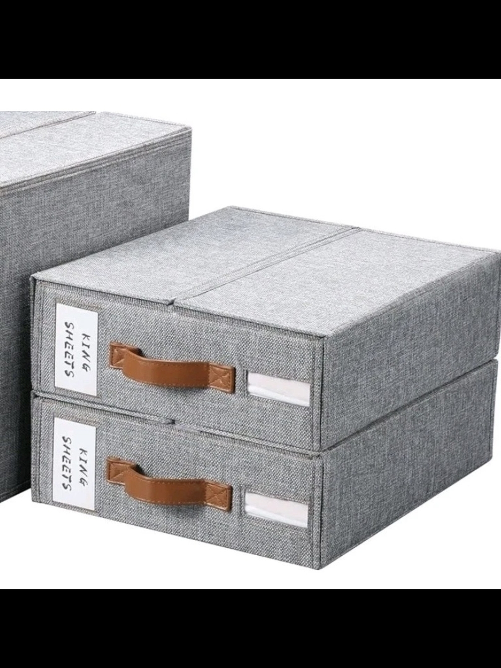 Bed Sheet Organizer 6 Pack Stackable Gray